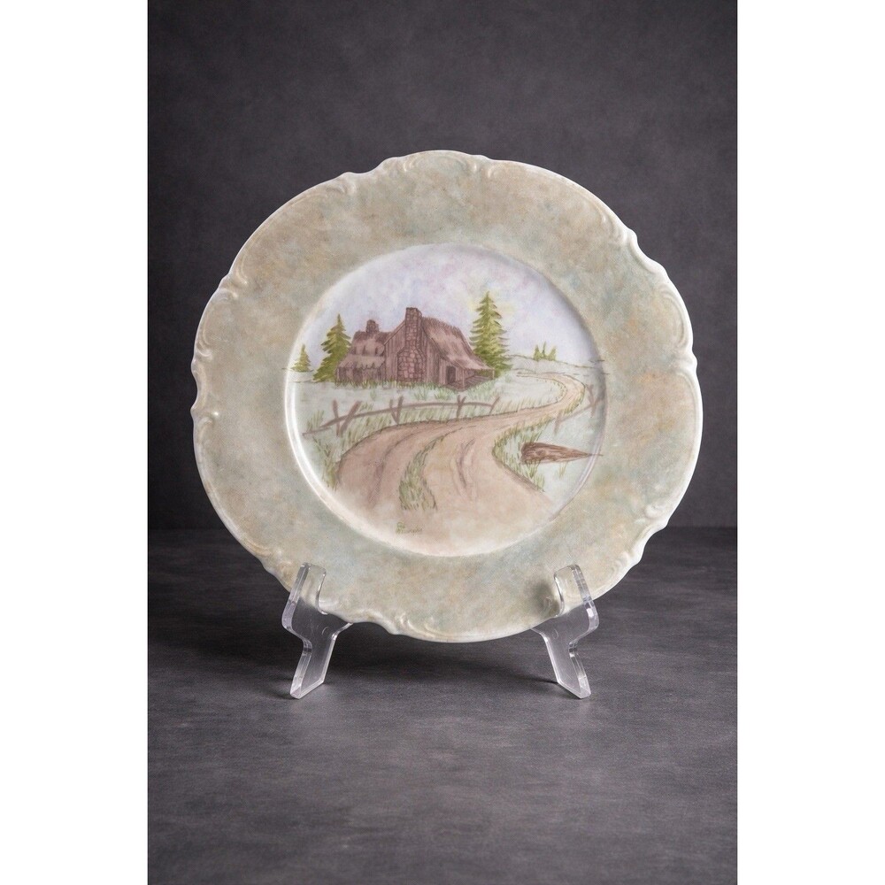Hutschenreuther Sylvia Hand Painted Plate Signed Murphy Cottage Scene